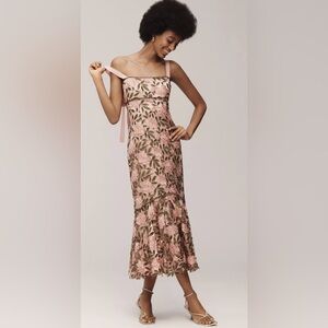 SAYLOR Pink and Green Floral Maxi Dress